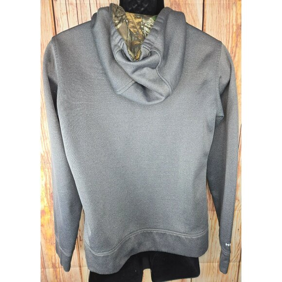 Under Armour Mens Loose Fit Grey Hoodie Medium Camo Logo - Picture 2 of 7